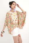 Nikasha_Yellow 100% Cotton Hand Painted Polka Dots Top _Online_at_Aza_Fashions