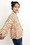 Nika by Nikasha_Beige Cotton Printed Puff Sleeve Top_Online_at_Aza_Fashions