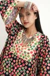 Shop_Nikasha_Black 100% Cotton Hand Painted Polka Dots Motifs V Neck Tunic _Online_at_Aza_Fashions