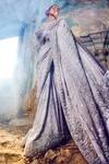 Shop_Nitika Gujral_Grey Saree Pure Georgette And Blouse Art Organza & Crystal Work With _at_Aza_Fashions