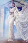 Shop Nitika Gujral Ivory Georgette, Organza, Cotton Sequins, Crystals, And Work Saree With Blouse Online at Aza Fashions Shop_Nitika Gujral_Ivory Georgette, Organza, Cotton Sequins, Crystals, And Work Saree With Blouse _Online_at_Aza_Fashions