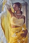 Nitika Gujral_Yellow Chiffon, Satin, Organza Sequins, Crystals, Embroidered Saree With Blouse _at_Aza_Fashions