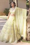 Buy_Sahil Kochhar_Green Silk Organza U Neck Nimra Bridal Lehenga Set _at_Aza_Fashions