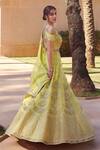Shop_Sahil Kochhar_Green Silk Organza U Neck Nimra Bridal Lehenga Set _at_Aza_Fashions