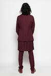 Shop Amaare Maroon Wool Bend Embroidered Bundi And Kurta Set at Aza Fashions Shop_Amaare_Maroon Wool Bend Embroidered Bundi And Kurta Set _at_Aza_Fashions