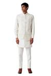 Buy_Amaare_White Embroidered Bundi And Kurta Set _at_Aza_Fashions