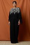 Namrata Joshipura_Black Georgette Embroidered Layered Jumpsuit_Online_at_Aza_Fashions