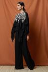 Buy_Namrata Joshipura_Black Georgette Embroidered Layered Jumpsuit_at_Aza_Fashions