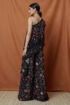 Shop_Namrata Joshipura_Black Crepe Asymmetric One Shoulder Jumpsuit _at_Aza_Fashions