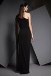 Shop_Namrata Joshipura_Black Jersey One Shoulder Embellished Gown _at_Aza_Fashions