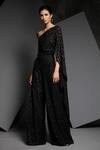 Namrata Joshipura_Black Polka Dot Fabric Embellished Jumpsuit_Online_at_Aza_Fashions