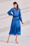 Buy_Namrata Joshipura_Blue Viscose Georgette Bandhej Print Dress_Online_at_Aza_Fashions