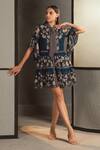Buy_Namrata Joshipura_Blue Georgette Floral Motif Dress_at_Aza_Fashions