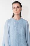 Shop_Namrata Joshipura_Blue Georgette Sequin Embellished Jumpsuit_Online_at_Aza_Fashions