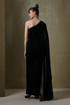 Shop_Namrata Joshipura_Black Jersey Trinity Draped Gown_at_Aza_Fashions