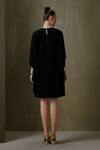 Shop_Namrata Joshipura_Black Jersey Embellished Neckline Kaftan Dress_at_Aza_Fashions