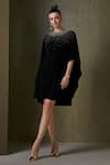Buy_Namrata Joshipura_Black Jersey Embellished Neckline Kaftan Dress_Online_at_Aza_Fashions
