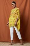 Buy_Namrata Joshipura_Yellow Crepe Asymmetric Printed Tunic_Online_at_Aza_Fashions