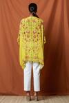 Shop_Namrata Joshipura_Yellow Crepe Asymmetric Printed Tunic_at_Aza_Fashions
