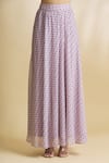 Shop_Neha Khullar_Pink Chiffon Floral Printed Skirt Set_Online_at_Aza_Fashions