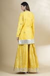 Shop_Neha Khullar_Yellow Chanderi Silk Round Kurta Gharara Set _at_Aza_Fashions