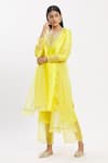 Buy_Neha Khullar_Yellow Chanderi Silk Round Kurta Set _at_Aza_Fashions