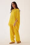 Buy_Nikasha_Yellow Viscose Crepe Printed Tunic And Dhoti Pant Set_Online_at_Aza_Fashions