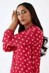 Shop_Nikasha_Pink 100% Viscose Crepe Coin, Bandhani Keyhole Printed Tunic And Dhoti Pant Set _Online_at_Aza_Fashions