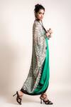 Nupur Kanoi_Green Kite- Georgette And Sack Dress- Satin Print & Embroidery Jacket &  _Online_at_Aza_Fashions