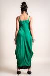 Shop_Nupur Kanoi_Green Satin Double Sack Dress_at_Aza_Fashions