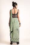 Shop_Nupur Kanoi_Green Crepe Printed And Embroidered Peacock Pre-draped Saree With Blouse  _at_Aza_Fashions