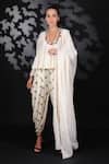 Buy_Nikasha_White Handwoven Cotton Jamdani Embroidery U Printed Dhoti Pant Set _at_Aza_Fashions