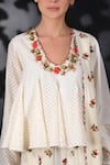 Nikasha_White Handwoven Cotton Jamdani Embroidery U Printed Dhoti Pant Set _at_Aza_Fashions