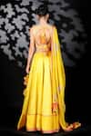 Shop_Nikasha_Yellow Cotton Silk, Matka Silk, Chinon Chiffon U Neck Floral Print Lehenga Set _at_Aza_Fashions