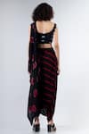 Shop_Nupur Kanoi_Black Crepe Round Shibori Print Dhoti Saree With Blouse  _at_Aza_Fashions