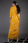 Shop_Nupur Kanoi_Yellow Crepe Printed Draped Dress_at_Aza_Fashions