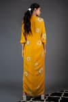 Shop_Nupur Kanoi_Yellow Crepe Printed Draped Dress_Online_at_Aza_Fashions
