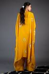 Shop_Nupur Kanoi_Yellow Crepe Geometric Round Printed Kaftan Jacket With Pants_at_Aza_Fashions