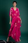Buy Nupur Kanoi Pink Crepe Printed Wrap Dress Online Aza Fashions 