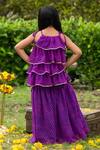 Shop_Fairies Forever_Purple Leheriya Kurta And Sharara Set For Girls_at_Aza_Fashions
