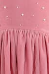 Buy_Fairies Forever_Pink Velvet Embroidered Pearl Work Dress _Online_at_Aza_Fashions