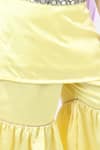 Fairies Forever_Yellow Satin Embroidered Mirror Work Gharara Set  _at_Aza_Fashions