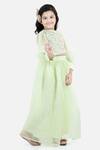 Fairies Forever_Green Organza Embroidered Gota Patti Choli Lehenga Set _Online_at_Aza_Fashions