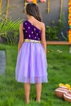 Shop_Fairies Forever_Purple Velvet Embroidered Sequins One Shoulder Dress _at_Aza_Fashions