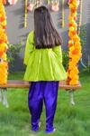Shop_Fairies Forever_Green Angrakha Style Kurta And Dhoti Pant Set For Girls_at_Aza_Fashions