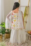 Shop_Fairies Forever_White Georgette Embroidered Gota Work Geometric Kurta Sharara Set  _at_Aza_Fashions