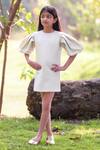 Buy_Fairies Forever_White Cotton Puff Sleeve Dress For Girls_at_Aza_Fashions