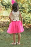 Shop_Fairies Forever_Pink Top Cotton Embellished Sequin And Flared Skirt Set  _at_Aza_Fashions