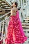 Shop_Neha Khullar_Pink Chanderi Embroidered Zari Work Sweetheart Mirror Lehenga Set _at_Aza_Fashions