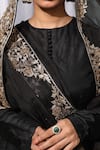 Neha Khullar_Black Silk Round Anarkali With Dupatta  _at_Aza_Fashions